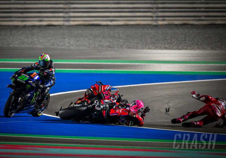 Morbidelli, Espargaro, Bastianini, Oliveira Sprint crash Qatar